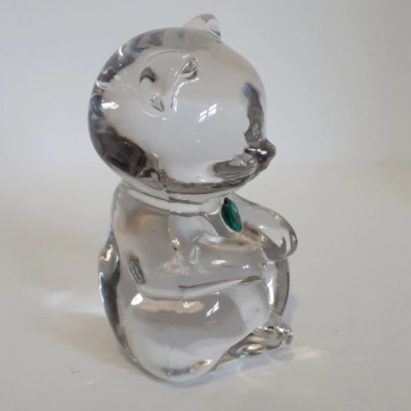 Vintage Fenton Glass Bear Month of May Emerald Heart Vintage 1980's - Picture 6 of 10